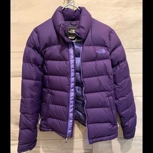 Northface down jacket, women's sz M. Grape ext/lavender int. Very warm!